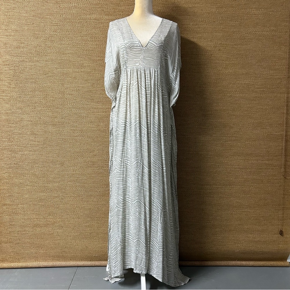 Pineapples Boutique Cover Up Dress Womens Large Beige Pattern